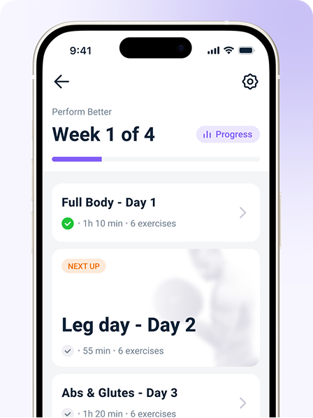 Bespoke Training Plans Screen